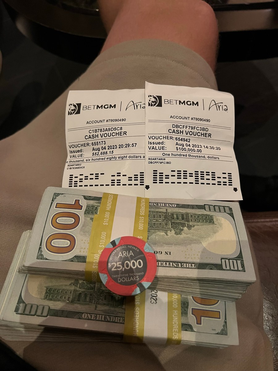 BetMGM vouchers and cash winnings